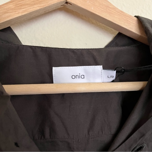 Onia Albert Shirt Mens Size L Button Down Dark Gray Charcoal - Picture 4 of 6